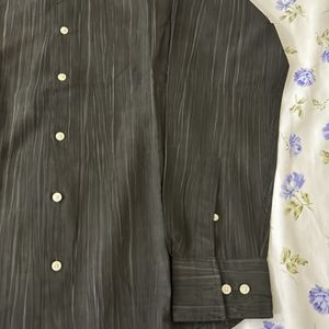 Men Shirt - Greyish Brown Size 38