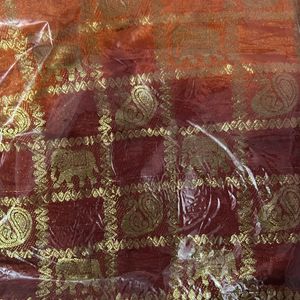 Orange And Maroon Colour Saree