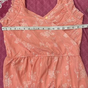 Beautiful Peach Color Short Dress