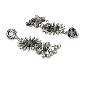 Fida Ethnic Oxidized Silver-Plated Floral Multi La