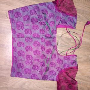 Colourful Saree With Stitched Blouse