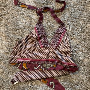 Ethnic Tie Halter Blouse / Top