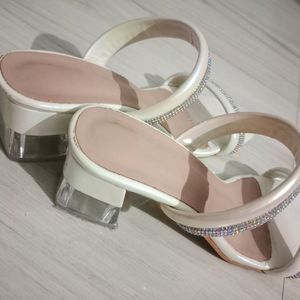 White Stone Heels For Women