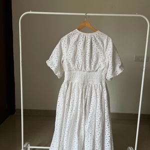 Cotton Broderie White Maxi Dress