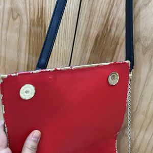 Red Black Handbag