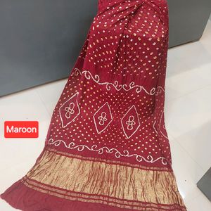 Gaji Silk Bandhej Saree