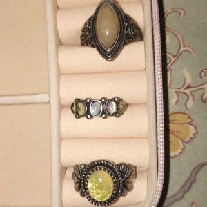 Antique Look Set Of 3 Rings (2 normal,1 Midi Ring)