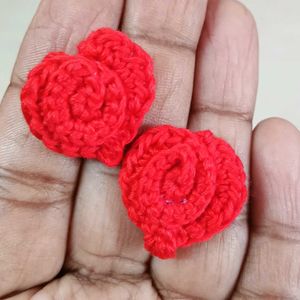 Crochet Spiral Heart Earrings