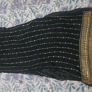 Golden Work Black Kurta