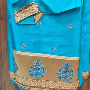 Saree In Blue Color