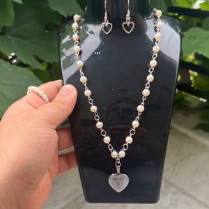 White Pearl Heart Necklace 💝