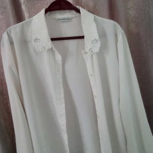 Vintage White Shirt With French Bishop Sleeves.