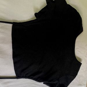 Black Backless Crop top