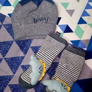 Cap And Boots Combo For Baby 6-12 Months