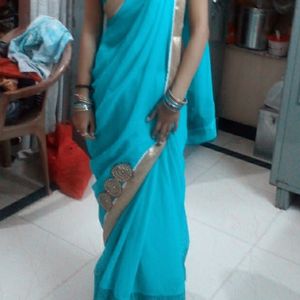 Sea Green Party Wear Saree