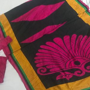 Brand PSR Cotton Silk Saree With Blouse