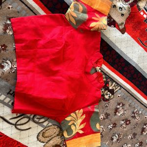 Women Red Banarasi Silk Saree