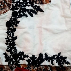 White Crop Top With Embroidery Detail (Only To