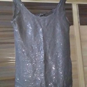 Beautiful Shinning Silver Sequence Camisole Inner