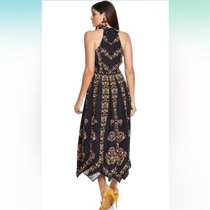 Label Ritu Kumar Navy Floral Print Dress
