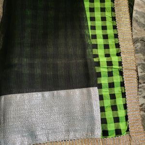 Designer Chanderi Half And Hal Saree