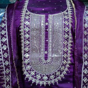 Unstitched Chanderi Suit