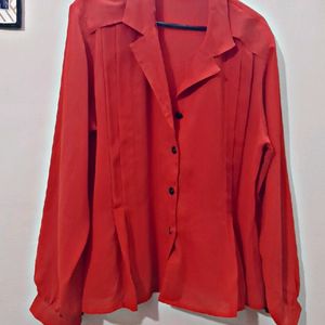 Hot Red Net Shirt For Women