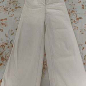 white flared jeans