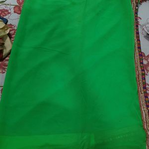 Fluorescent Green Saree