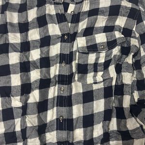 White and Black Checkered Shirt