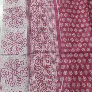 Polo Pink Cotton Silk Saree With Blouse 6 Meters