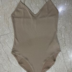 Satin Strap, Nude Colour Camisole Bodysuit