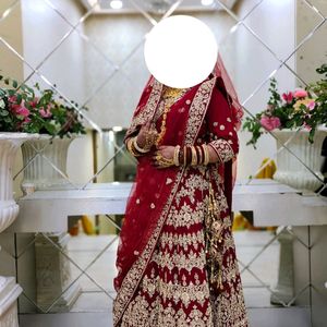 Designer Bridal Zardosi Lehenga Maroon color