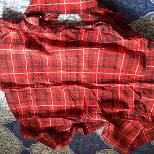 Red Checked Shirt For Men