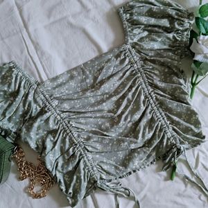 Sage Lily Runched Top XS