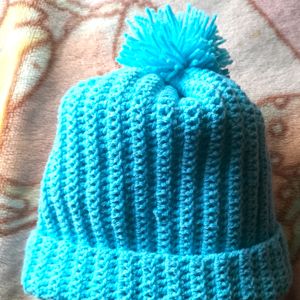 Sky Blue 💙 Woollen Hat For 6-10 Month Baby