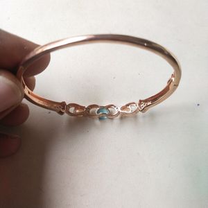 925 Silver Solitary Rose Gold Bangle/Bracelet 1Pec