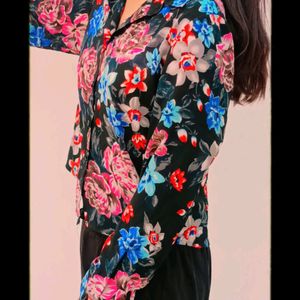 Floral Pattern Shirt For Women