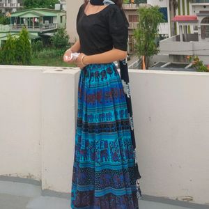 Women Blue 💙 Ethnic Skirt