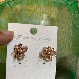 Unused Earring Stud Rose Gold