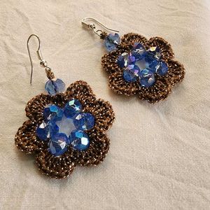 Crochet Crystal Earrings