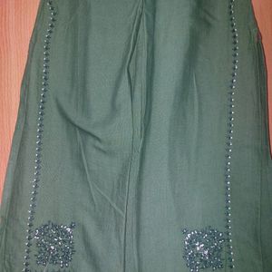 W Green Embroidered Kurta