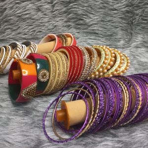 Multicolour Bangles 5 Sets