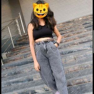 Woman Regular High Rise Gray Jeans 👖