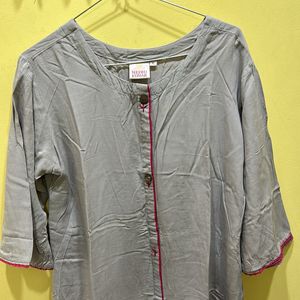 Neerus Grey Colour Kurta Size XL