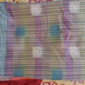 Women Cotton Saree. Used Only Once. With Blouse