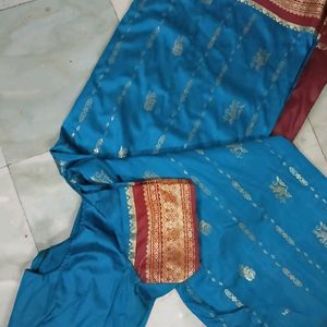 Saree With Stitched Designer Blouse