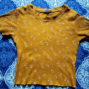 Zara Mustard Yellow Crop Top