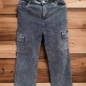Zara Cargo Denim Jeans Women