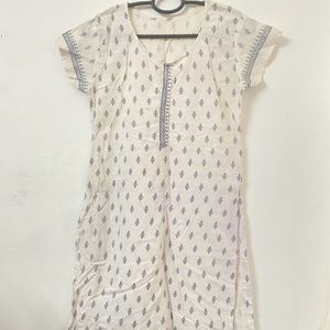 Pure Cotton White Kurti